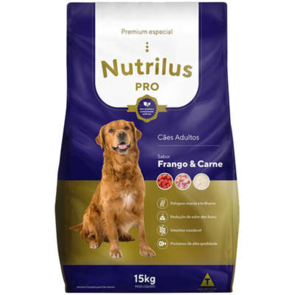 Ração Seca Nutrilus Pro+ Frango & Carne para Cães Adultos